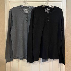 American Rag long-sleeved thermal shirts in Navy and Gray; XL; exc. cond.